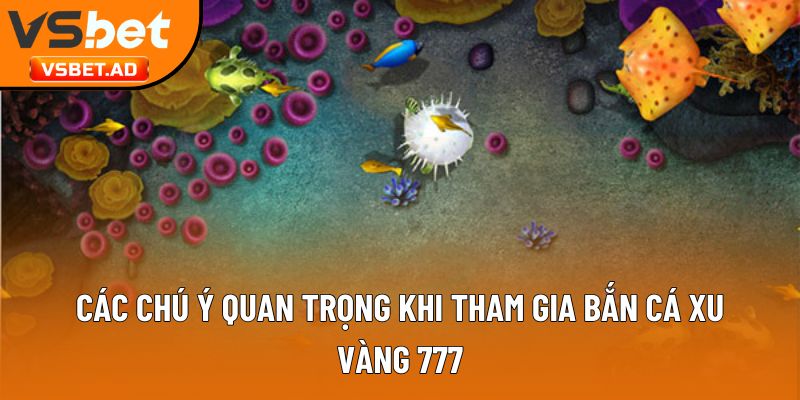 Các chú ý quan trọng khi tham gia bắn cá xu vàng 777