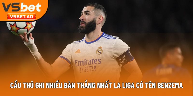Cầu thủ ghi nhiều bàn thắng nhất La Liga có tên Benzema